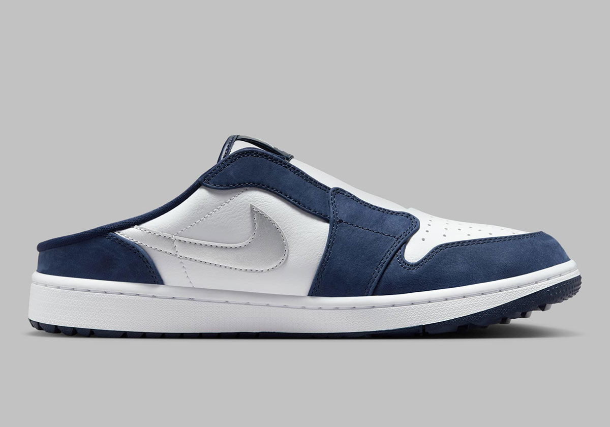 Air Jordan 1 Golf Mule Белый Темно-синий Серебристый металлик Fj1214 102 3