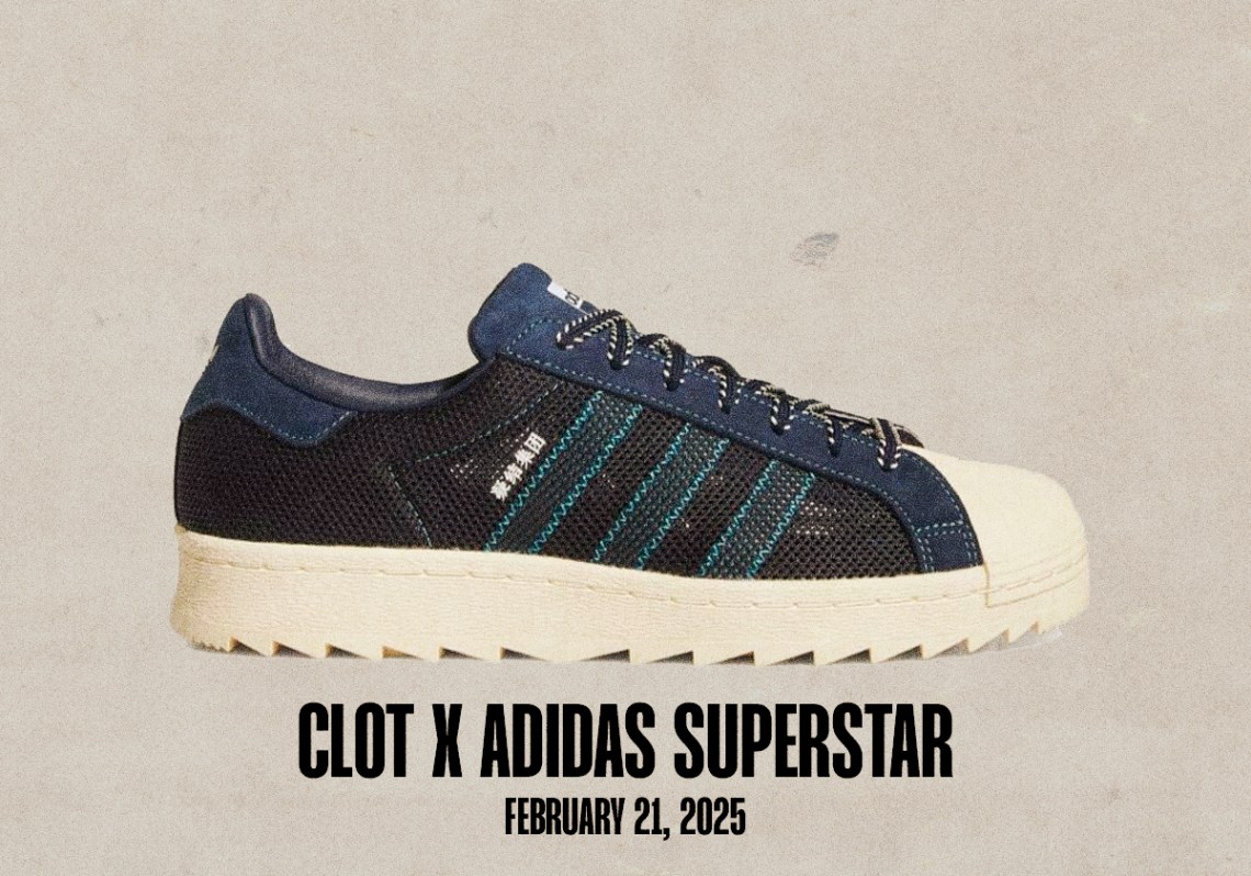 Кроссовки выйдут в продажу 16 февраля 22 февраля Clot Adidas Superstar