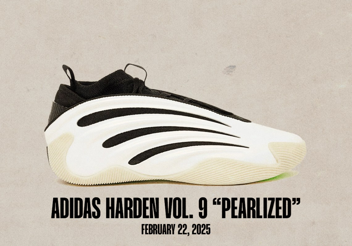 Кроссовки выйдут в продажу 16 и 22 февраля Adidas Harden Vol. 9 Перламутрово-белый