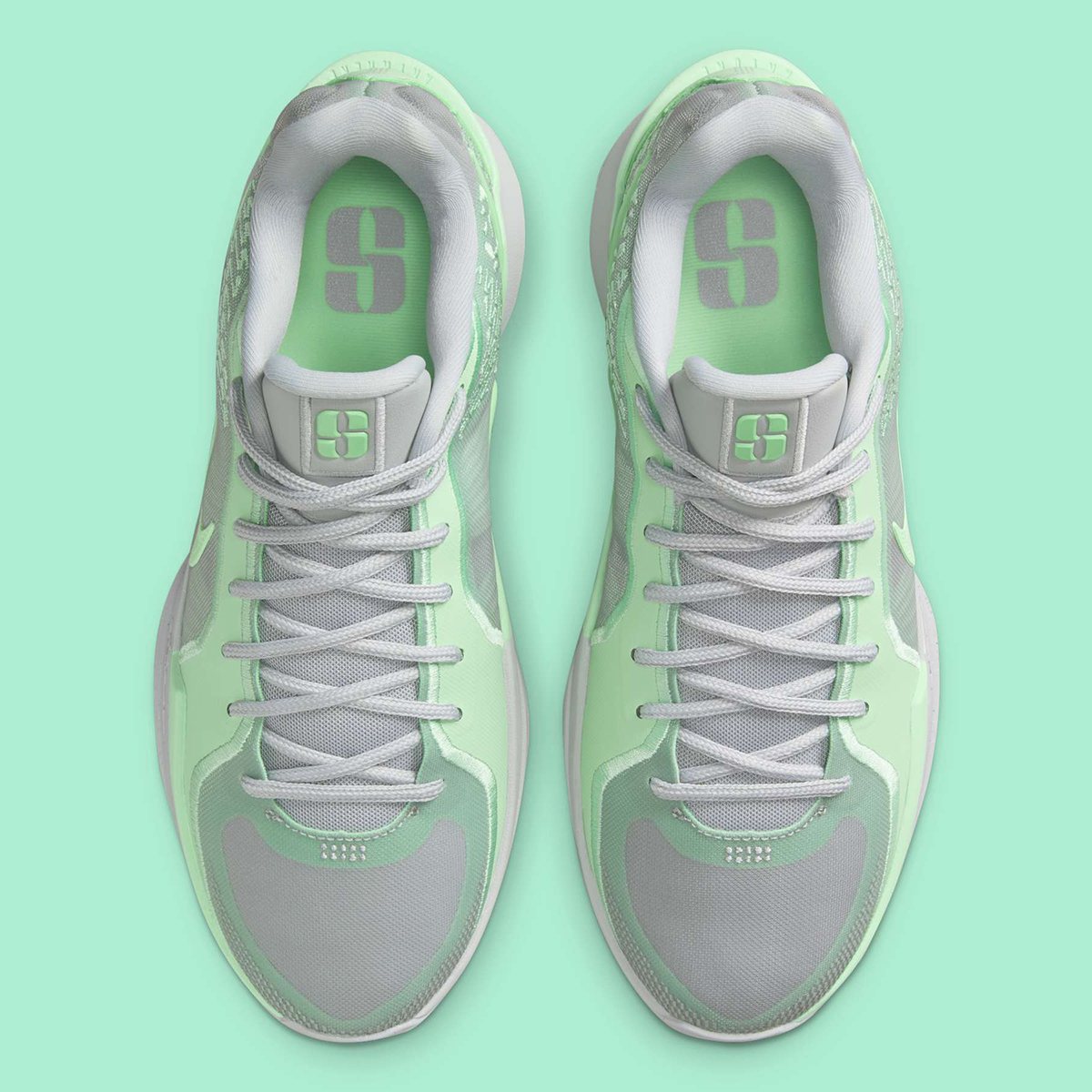 Кроссовки Nike Sabrina 2 Светло-дымчато-серые, Свежая мята, темно-зеленые Fq2174 004 6