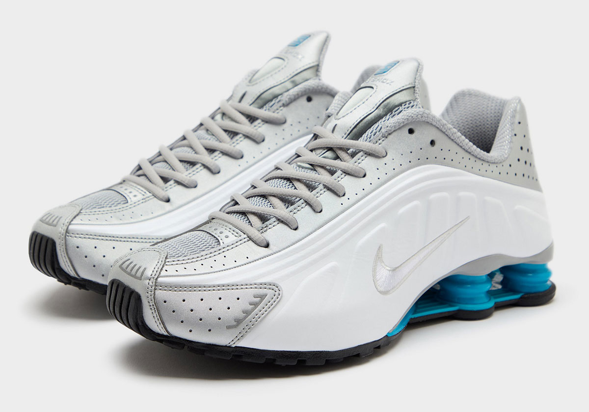 Кроссовки Nike Shox R4 Серебристый металлик Blue Lagoon Hq1988 005 3